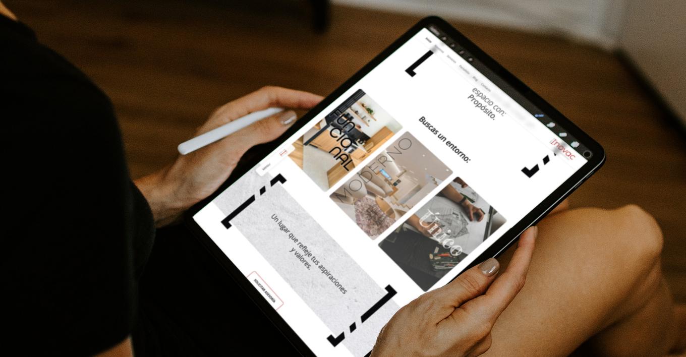 Website on a tablet view