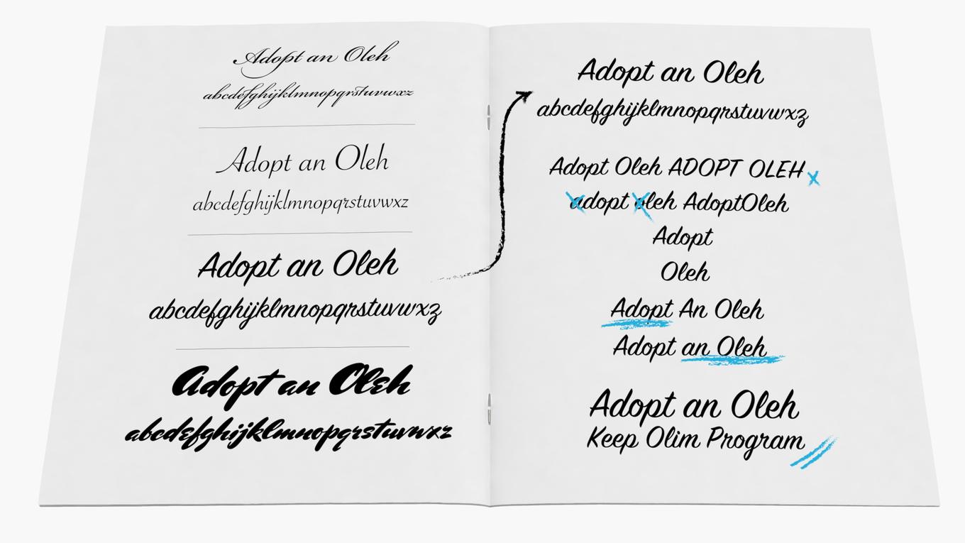 Typefaces explorations for main concept/idea